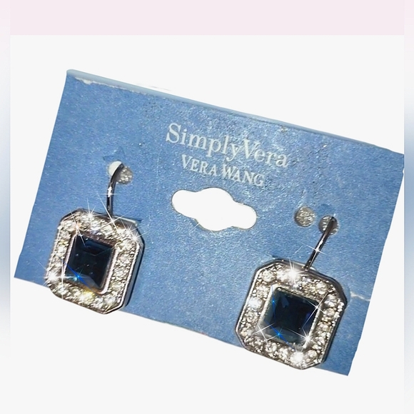 Leverback Blue Zircon Drop Earrings - Picture 3 of 15